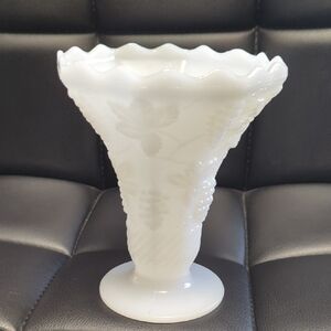 Vintage Elegant White Glass Vase